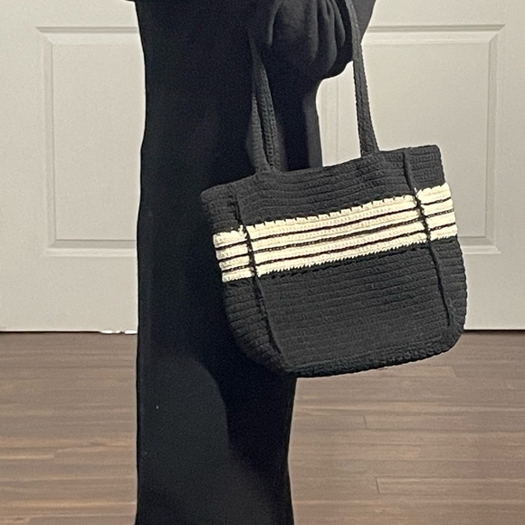 The Limited Black and Ivory Woven Handmade Toto bag - Picture 1 of 9